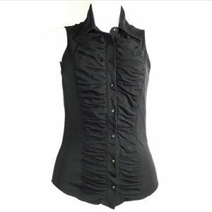 NYK Shortsleeve Button Down Tank Shirt Bodice like